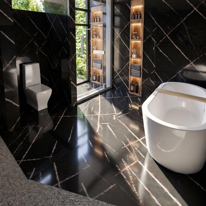 baño estilo Mid-century