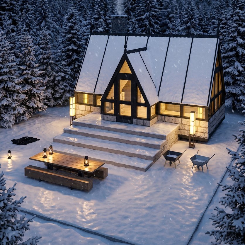 área externa em estilo Facade Alpine