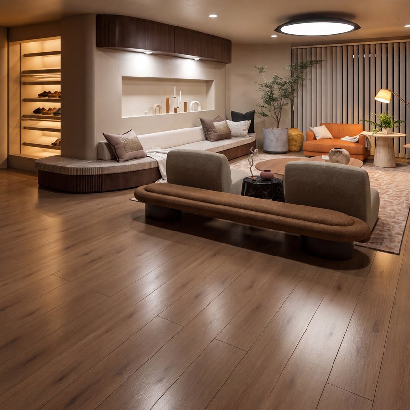 sala de estar em estilo Mid-century