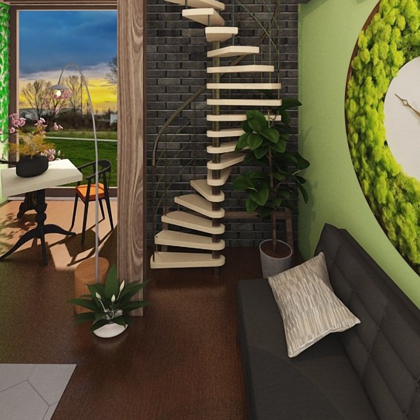 Wohnzimmer im Stil Mid-Century