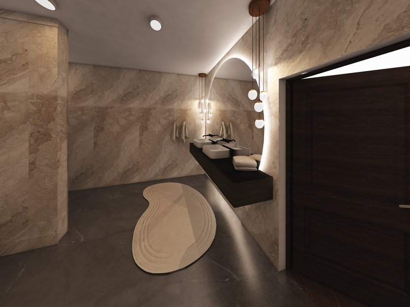 baño estilo Mid-century
