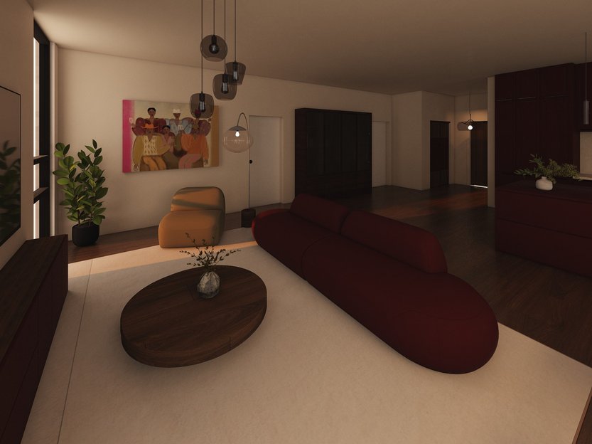 Wohnzimmer im Stil Mid-Century