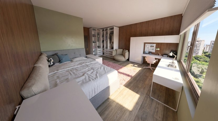 kamar tidur Mid-century