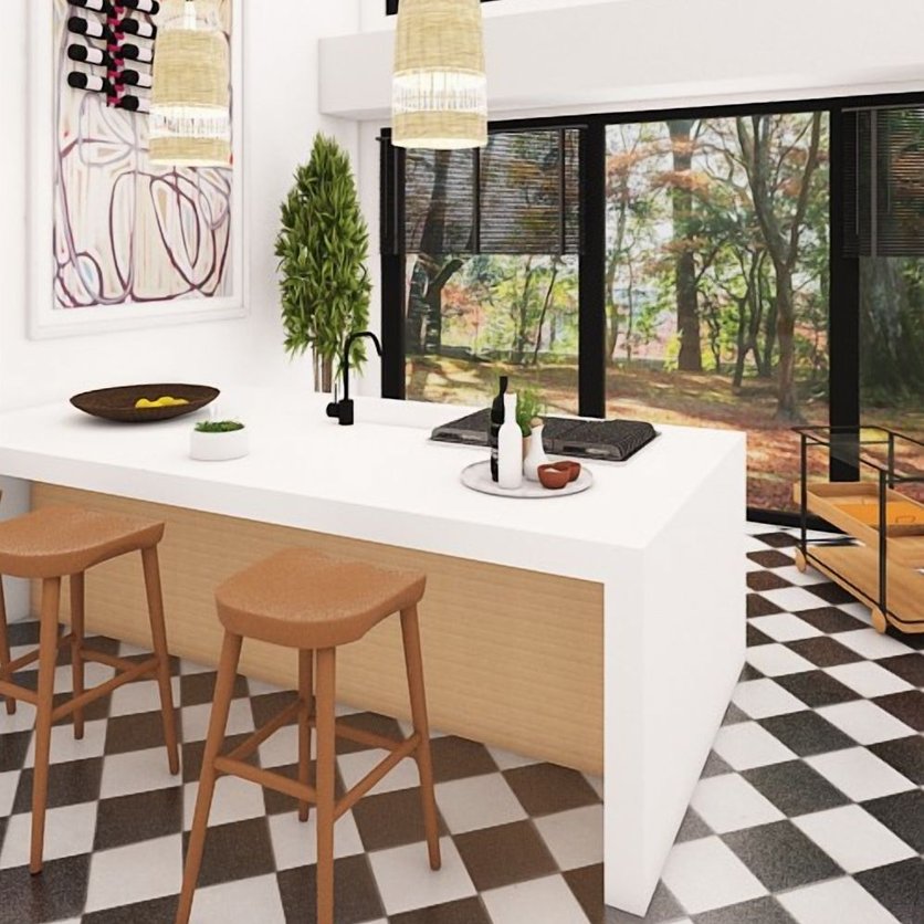 cocina estilo Mid-century