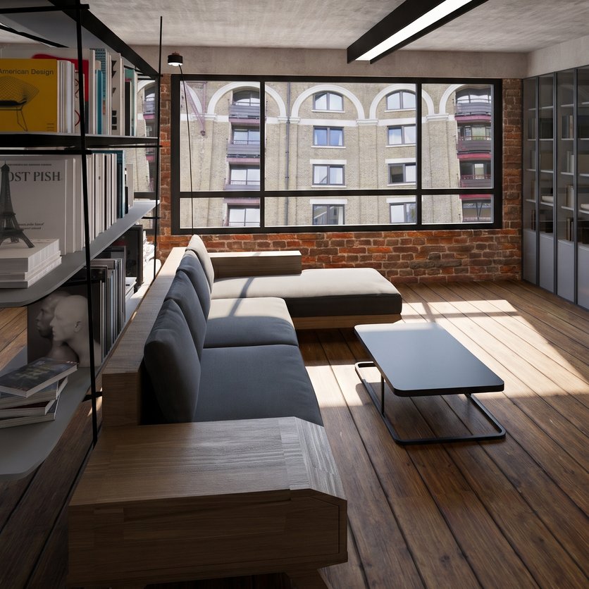 sala de estar estilo Industrial