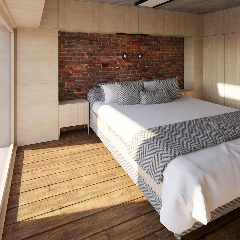 dormitorio estilo Mid-century