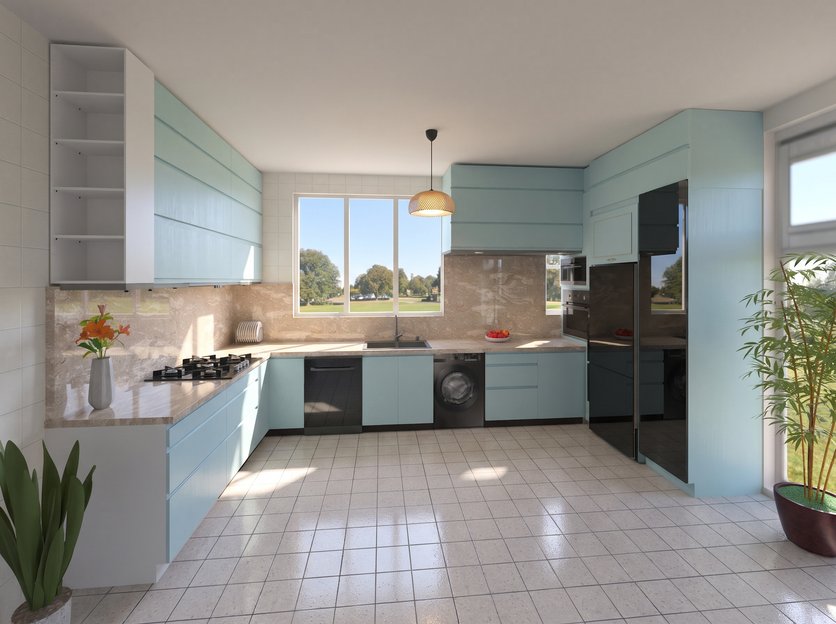 kuchnia — styl: Mid-century modern