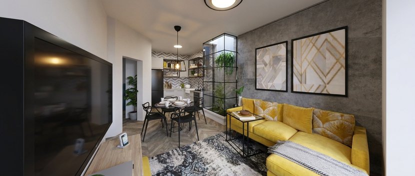 salon — styl: Mid-century modern