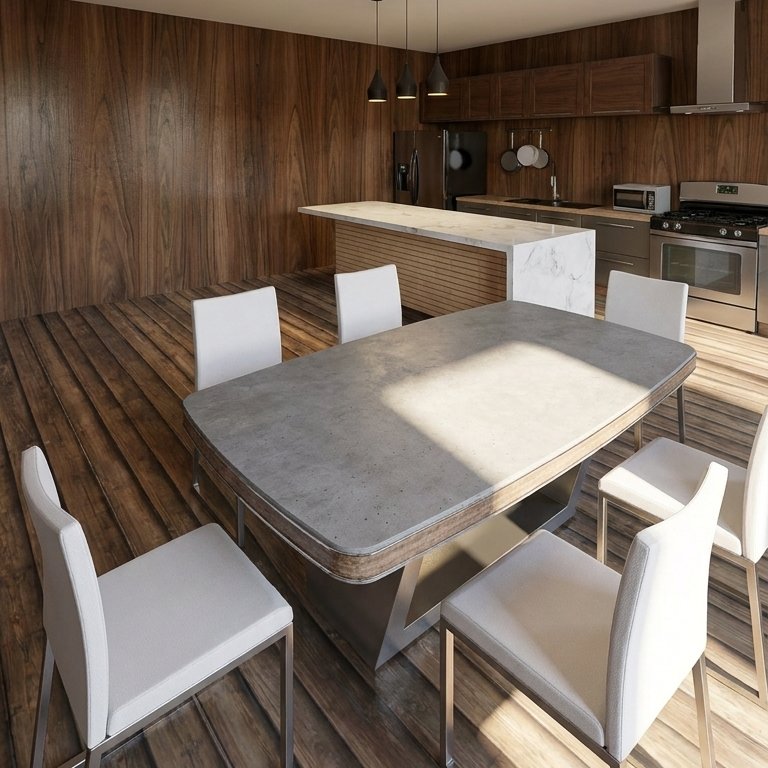 ruang makan Mid-century