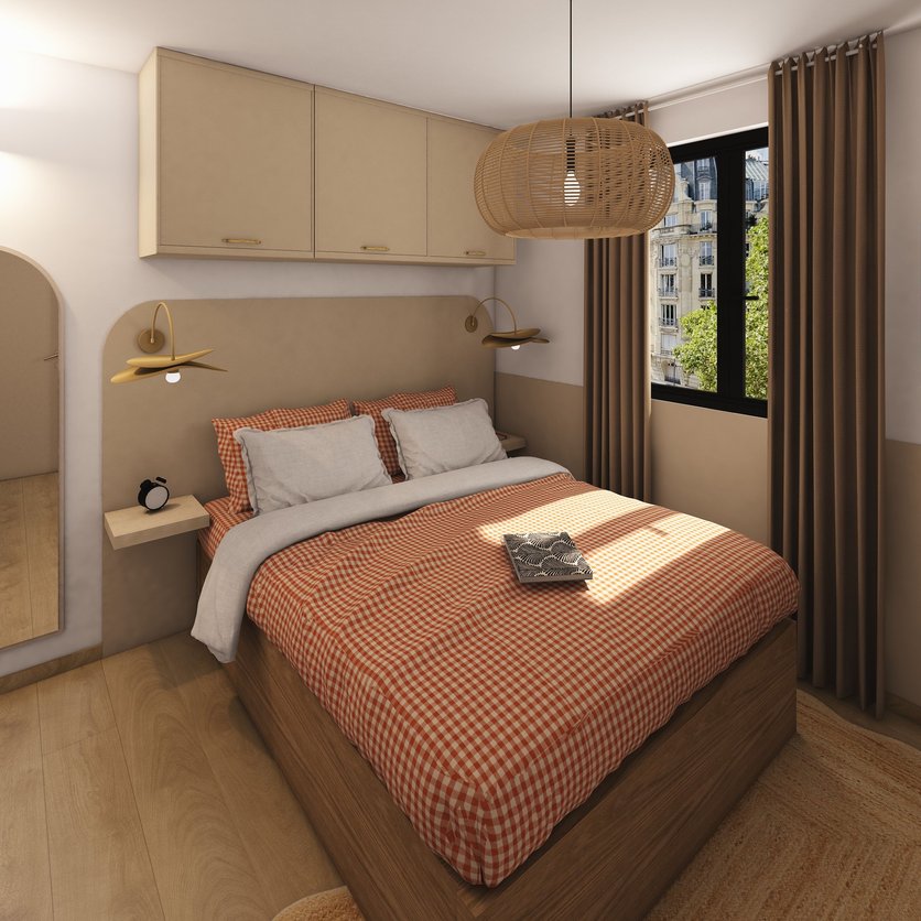 kamar tidur Japandi