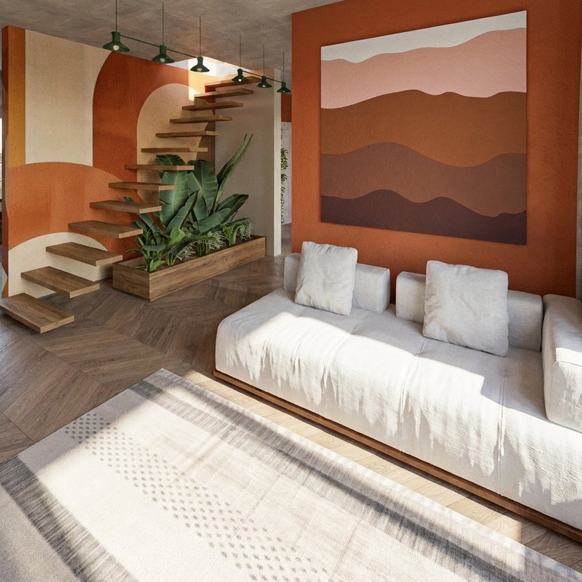 soggiorno in stile Mid-century