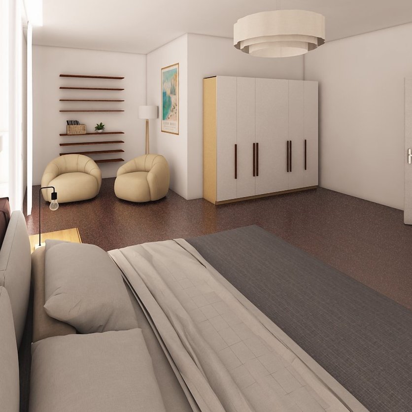 slaapkamer in Mid-centurystijl