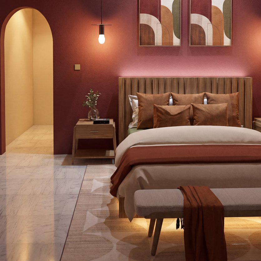 sypialnia — styl: Mid-century modern