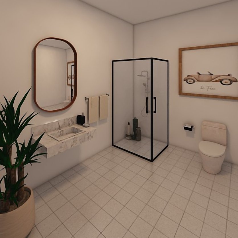 łazienka — styl: Mid-century modern