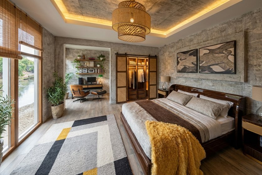 kamar tidur Mid-century